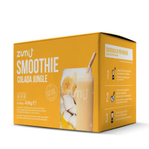 Zumit Jungle Smoothie Colada - Caixa de 3 saquetas de coco, banana e ananás para preparar batidos em casa.